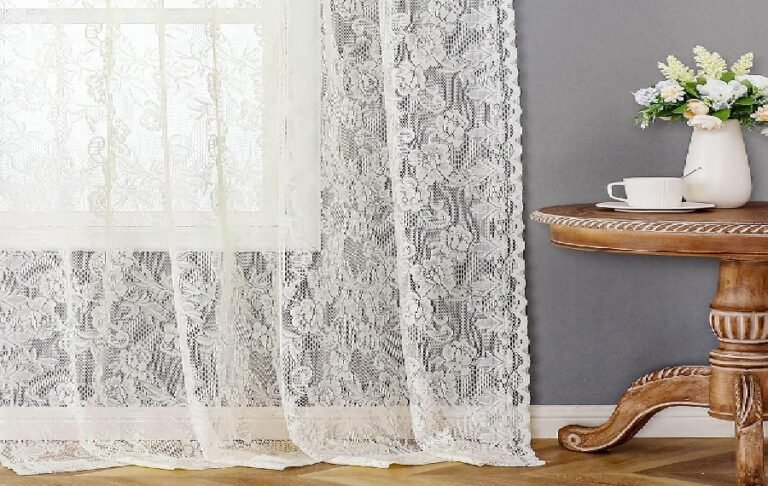 Latest trends in lace curtain designs, fabrics, and colors.